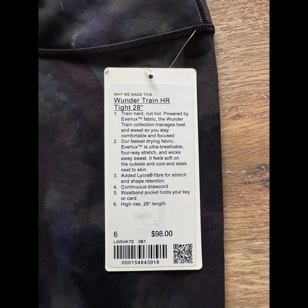 Lululemon Wunder Train High Rise 28” Ink islands Burnside Multi Size 6 NWT